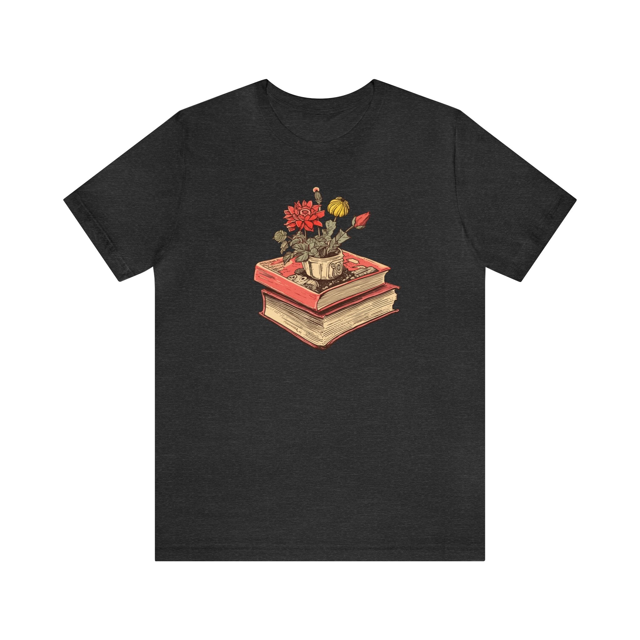 books & flowers tee