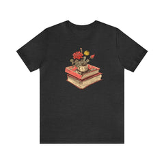 books & flowers tee