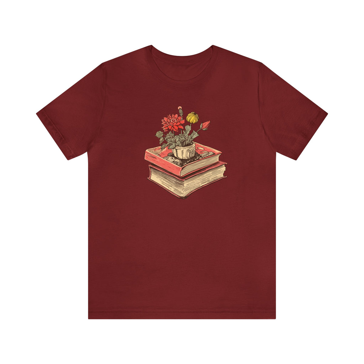 books & flowers tee