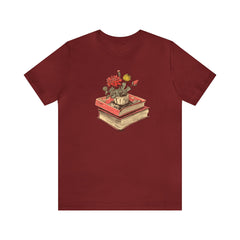 books & flowers tee