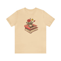 books & flowers tee