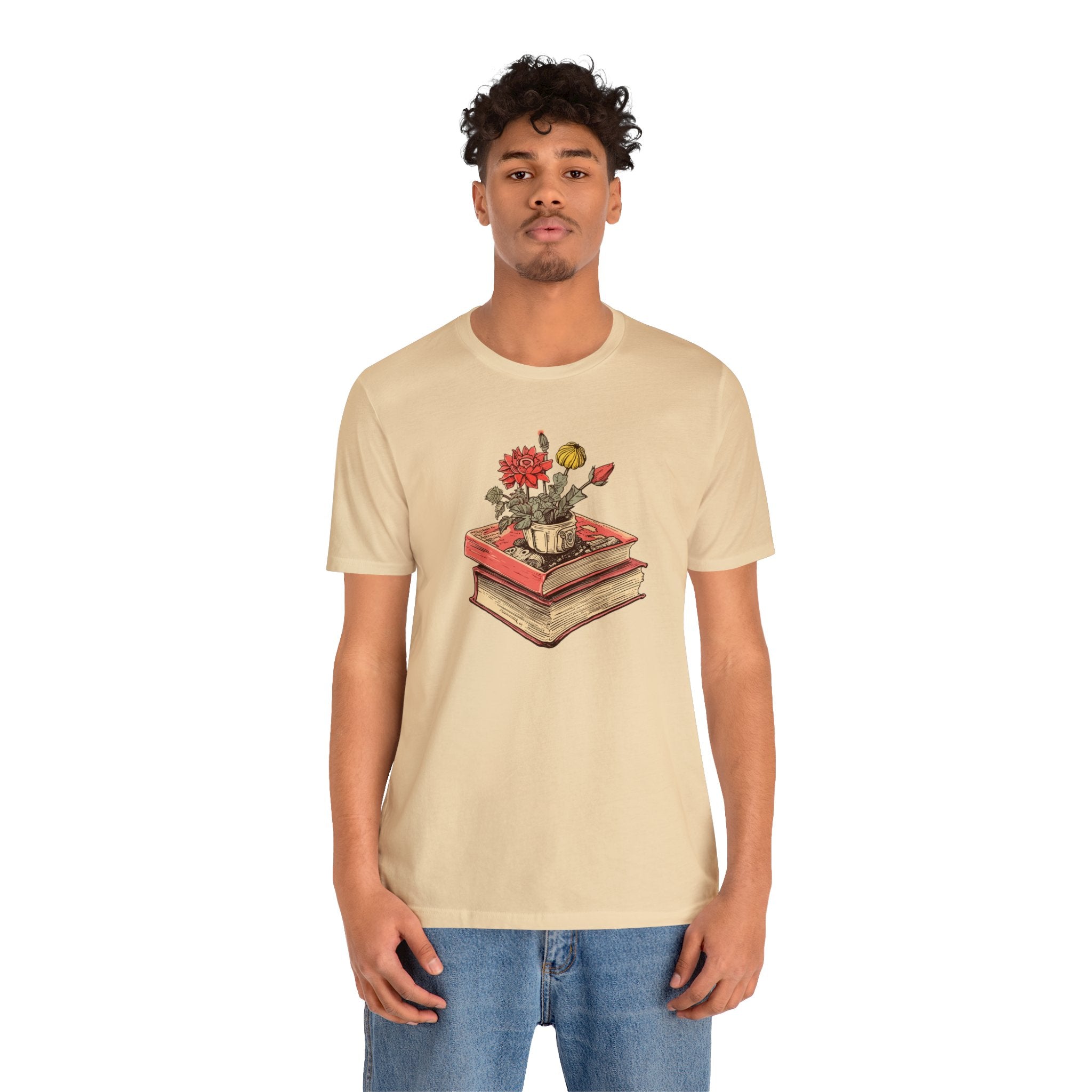 books & flowers tee